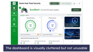 Quick Heal Ease of Use &amp; Setup — Easy to Install, but the User Interface Is Clunky