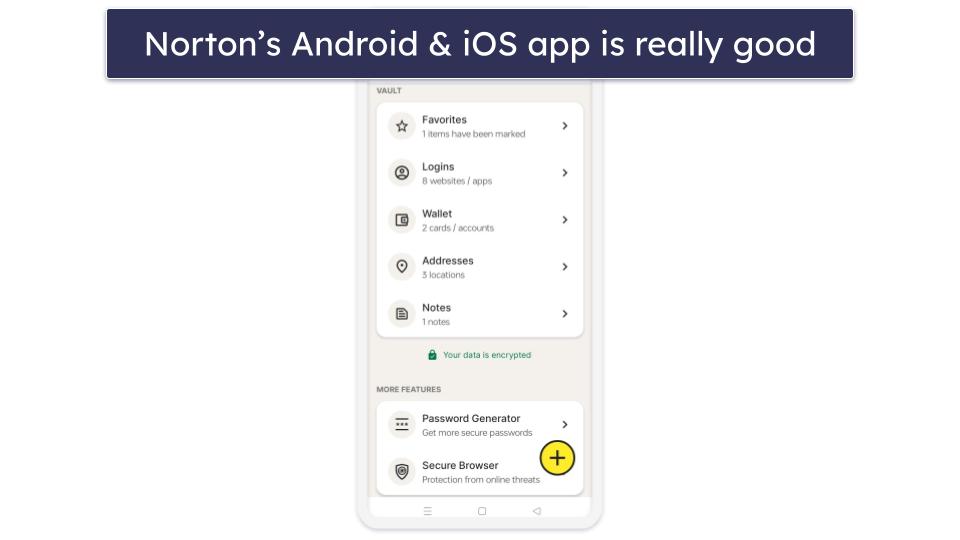 Norton Password Manager Mobile App — Convenient &amp; Intuitive With Useful Extras