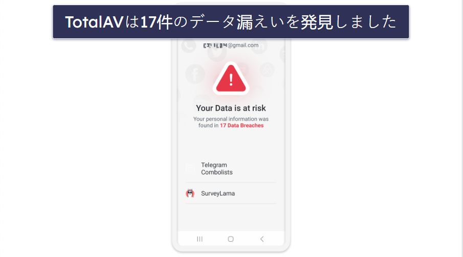 🥈2. TotalAV：使いやすく、データ漏えいスキャンが高性能