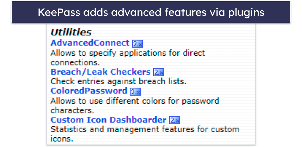 Advanced Features — KeePass Offers More Features via Plugins