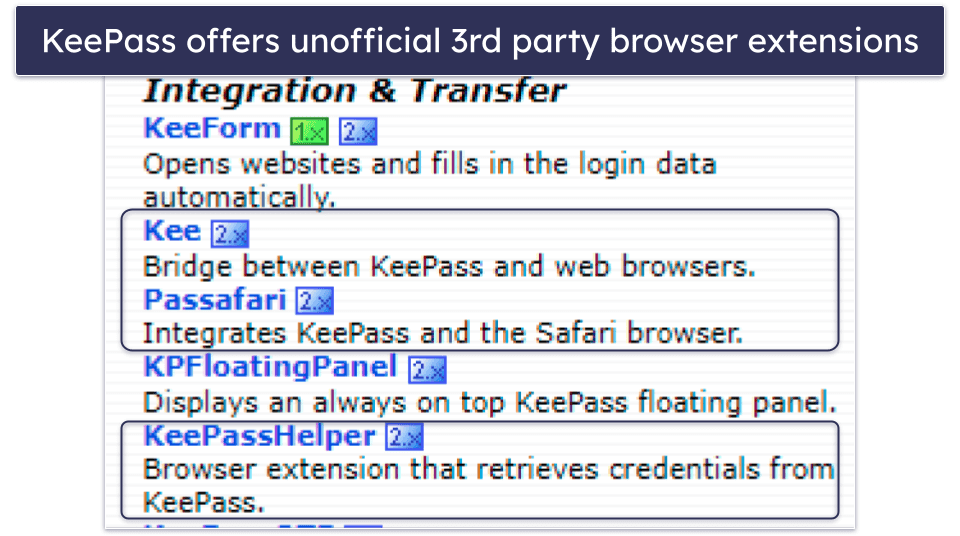 Apps &amp; Browser Extensions — KeePass Has More Apps