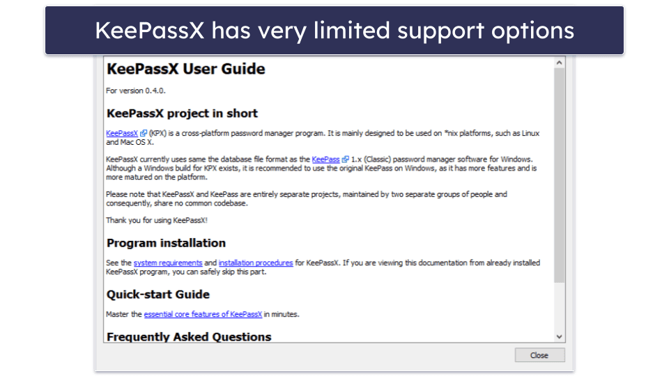 Customer Support — KeePass’s Support Is More Helpful