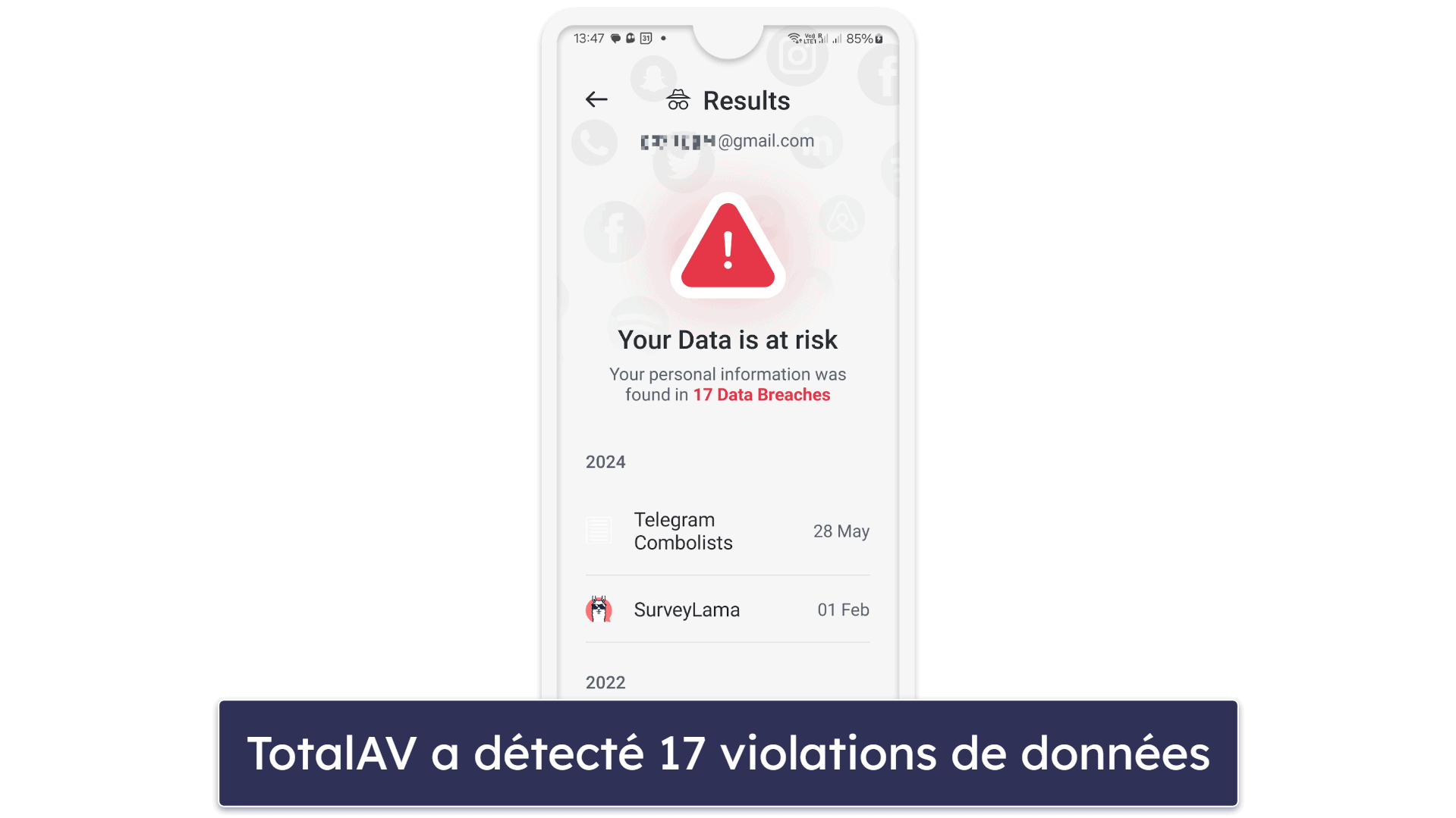 🥈2. TotalAV — Facilité d’utilisation et bonne détection des violations de données