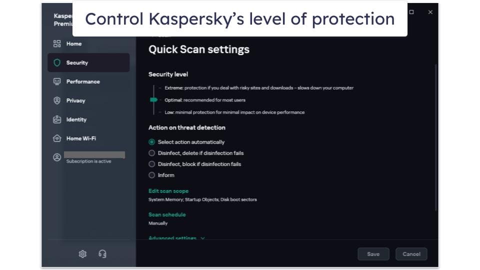 Kaspersky Ease of Use &amp; Setup — Easy-to-Use Interface + Plenty of Customization Options