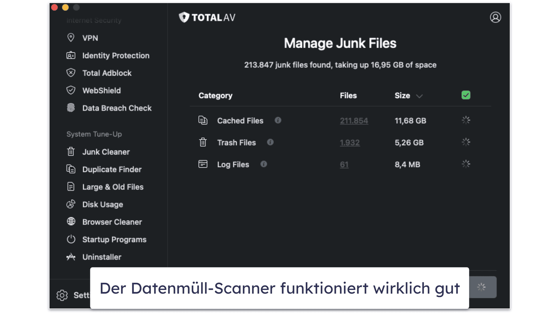 2.🥈 TotalAV Free Antivirus – guter Antivirus-Scanner &amp; limitierte Werkzeuge, um den Mac zu beschleunigen