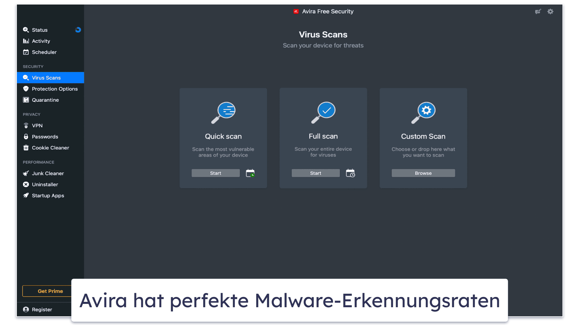 5. Avira Free Antivirus for Mac – erweiterter Virus-Scanner + ordentliche kostenlose Extras