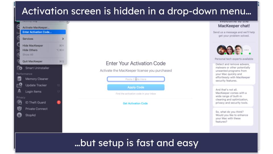MacKeeper Ease of Use &amp; Setup — 2-Minute Setup Time (But Activation Can Be Annoying)