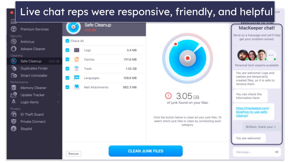 MacKeeper Customer Support — Well-Integrated &amp; Helpful Live Chat