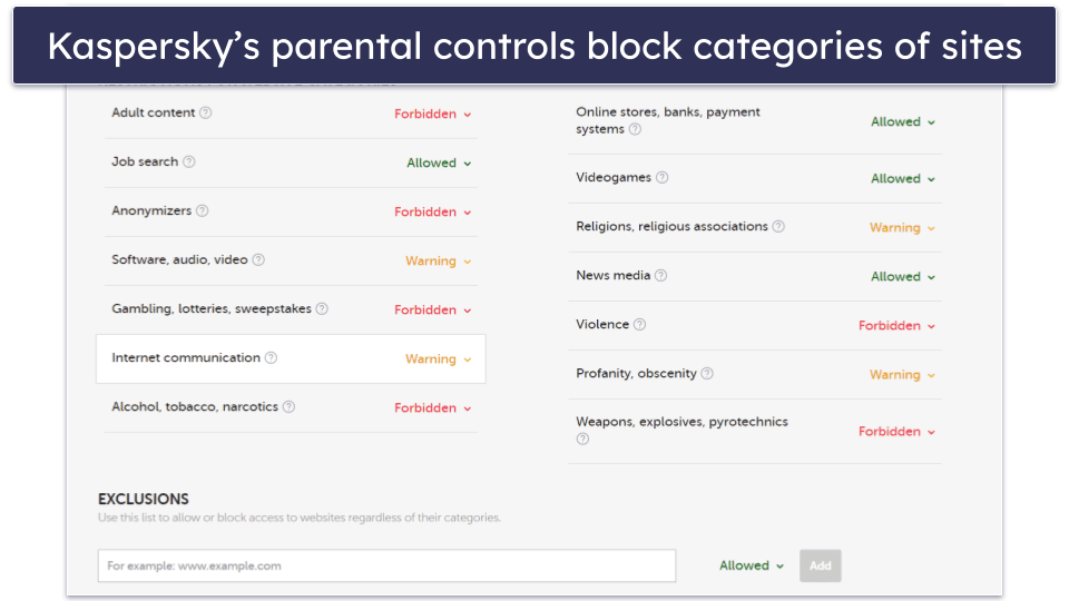 8. Kaspersky — Good Parental Controls + 30-Day Free Trial