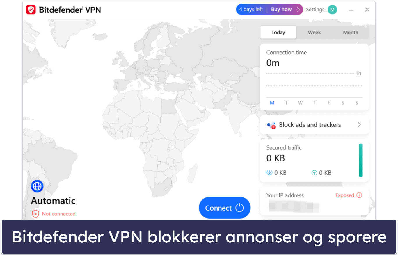 4. Bitdefender — avansert antivirusskanner  med en svært rask VPN