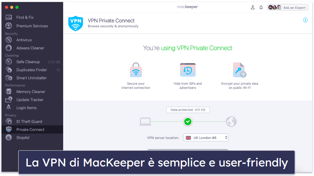 5. MacKeeper — Buon antivirus per Mac con VPN di base
