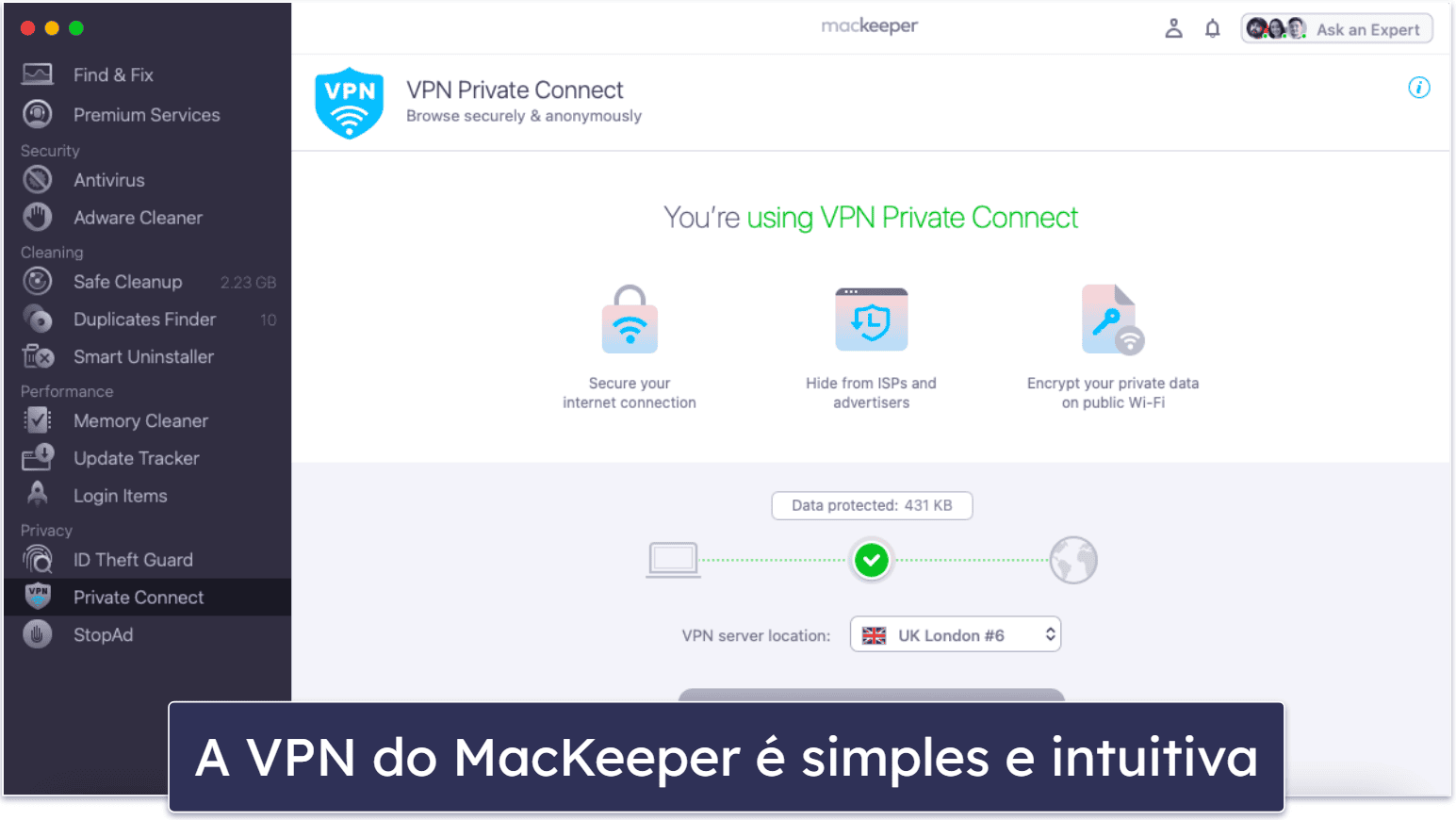 5. MacKeeper — bom antivírus de Mac com VPN básica
