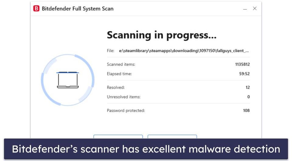 🥈2. Bitdefender — Best Lightweight Virus Scanner
