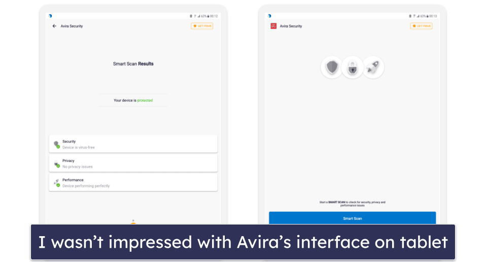5. Avira — Best Free Security App for Tablets