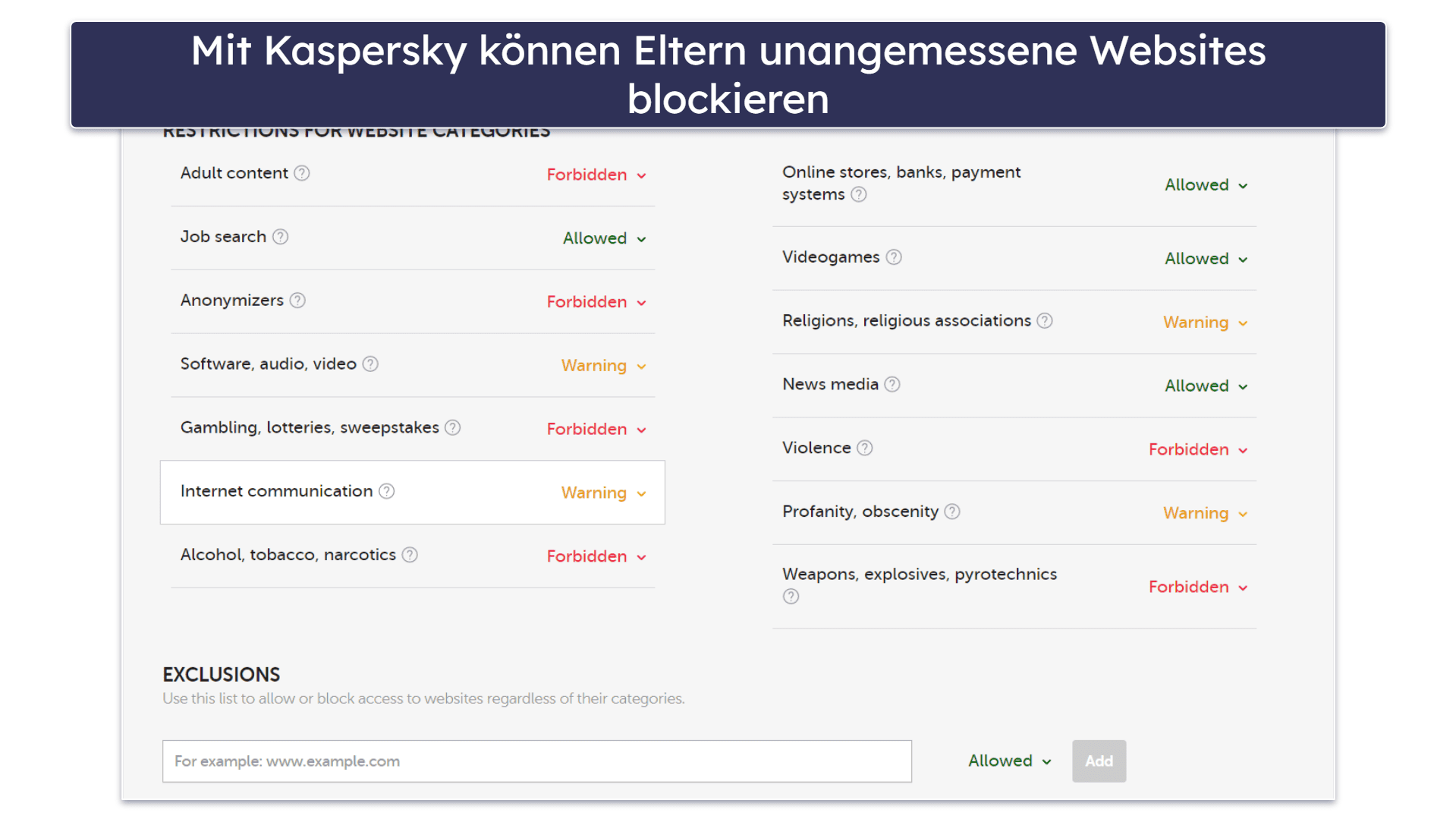 8. Kaspersky — Erweiterte Kindersicherung + guter finanzieller Schutz