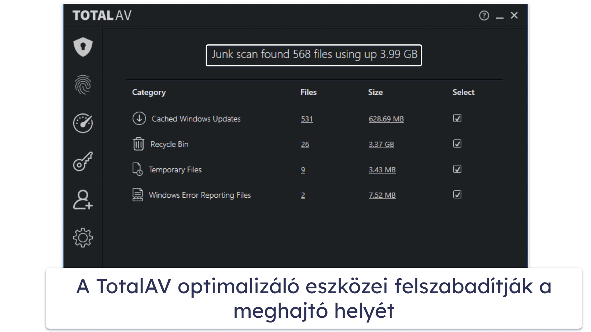 4. TotalAV — Könnyebben kezelhető (nagyszerű teljesítmény optimalizáló eszközökkel)