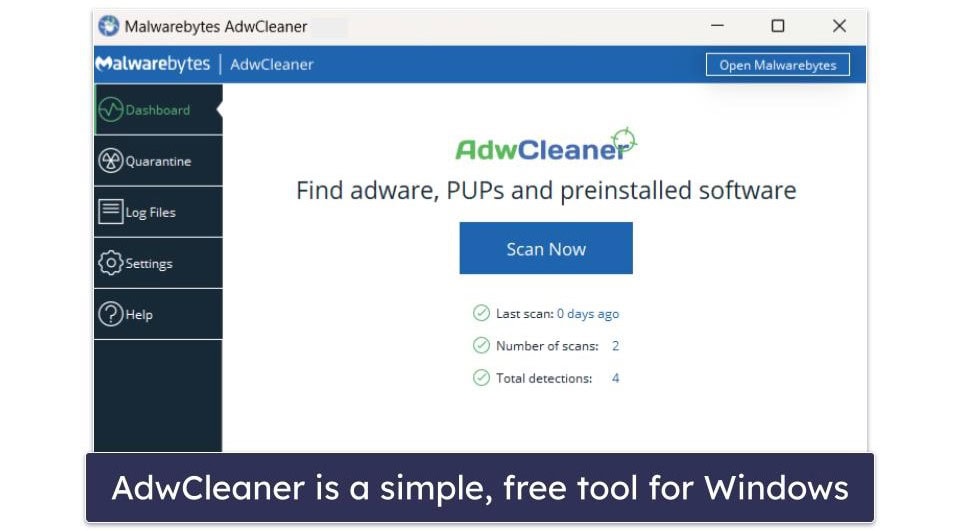 10. Malwarebytes AdwCleaner — Easy-to-Use Adware Removal Tool