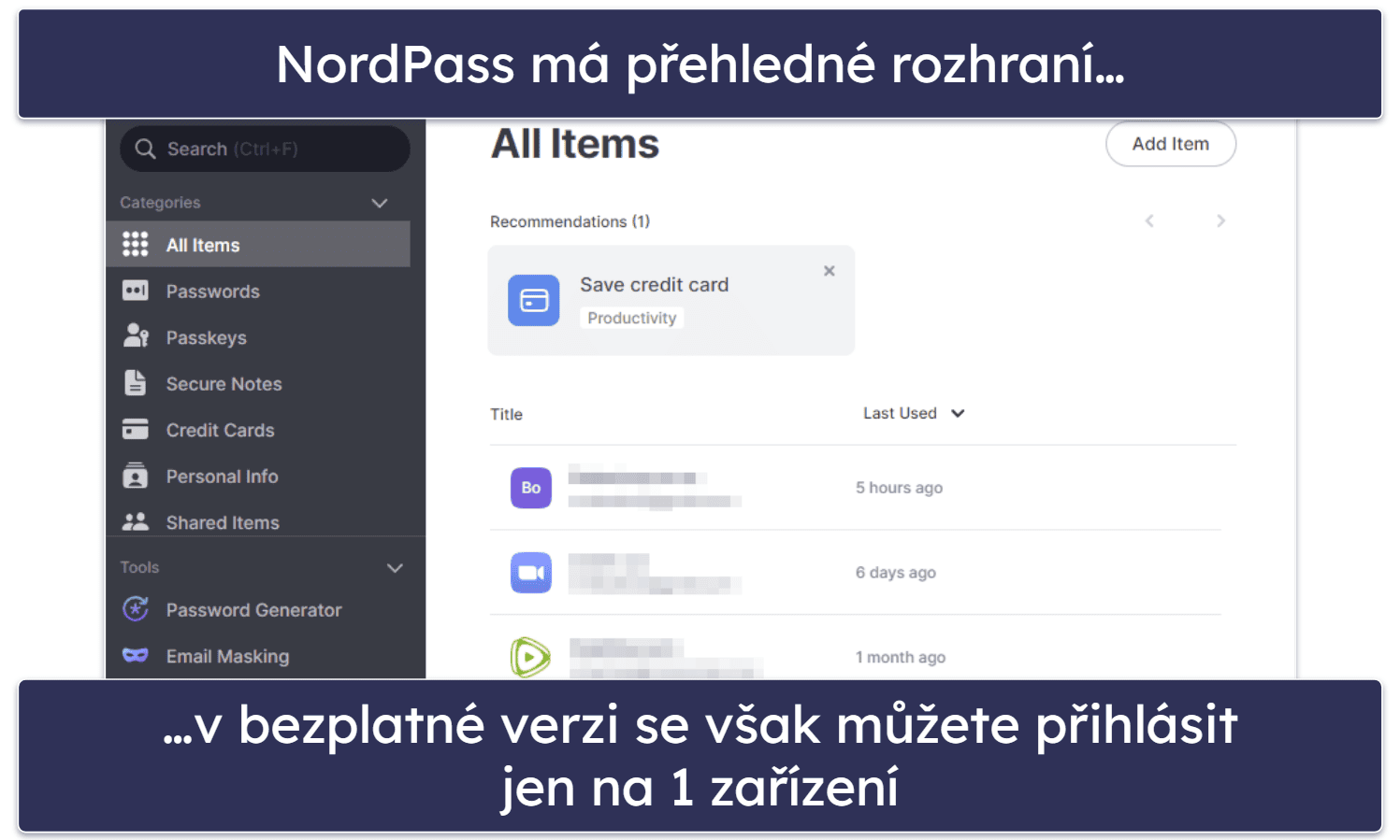 4. NordPass — Velice intuitivní rozhraní + synchronizace více zařízení