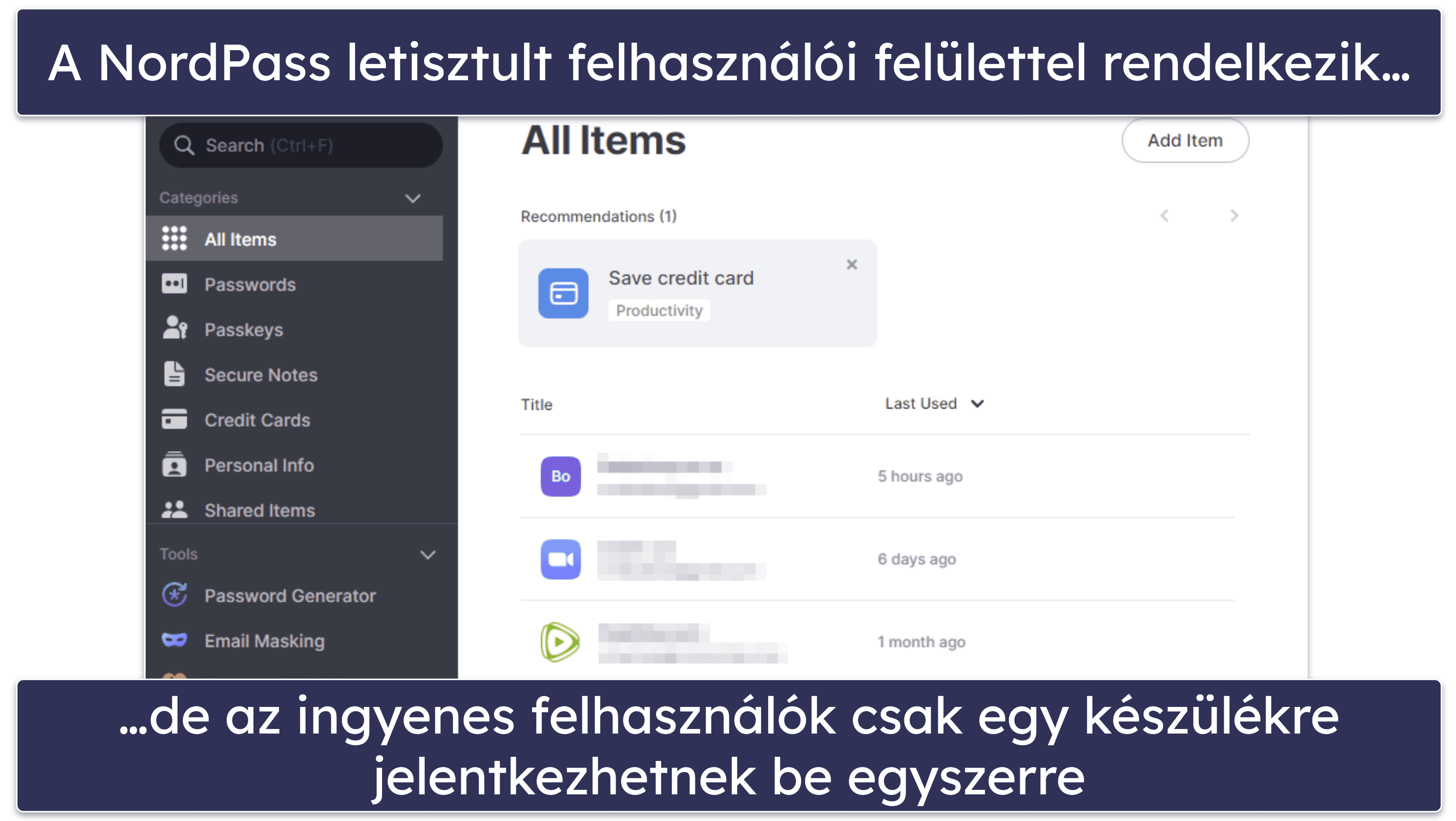 4. NordPass — Rendkívül intuitív felület + szinkronizálás több készülékkel