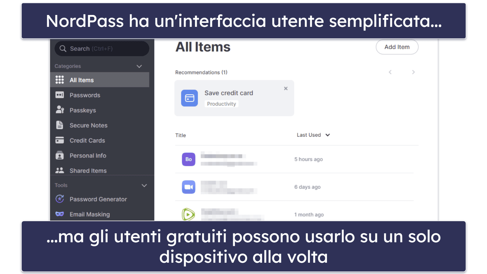 4. NordPass – Interfaccia molto intuitiva e sincronizzazione multidispositivo