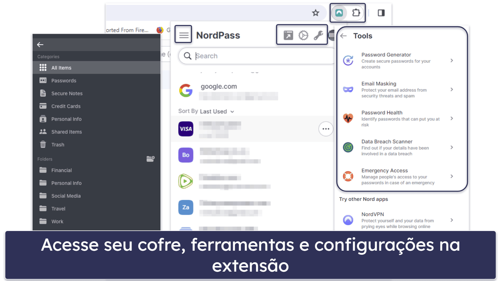 4. NordPass: interface muito intuitiva + sincronização de vários dispositivos