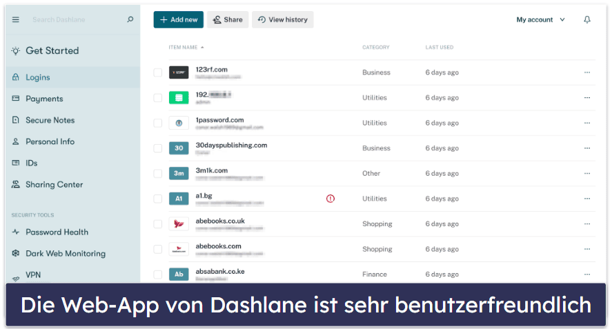 🥇1. Dashlane – bester kostenloser Passwort-Manager 2024