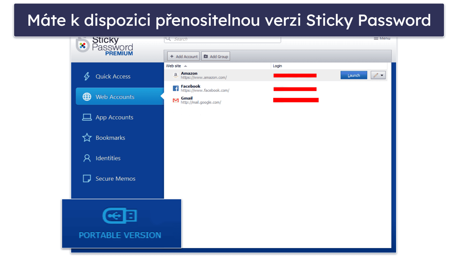 10. Sticky Password — Široká podpora prohlížečů + přenositelná verze pro USB