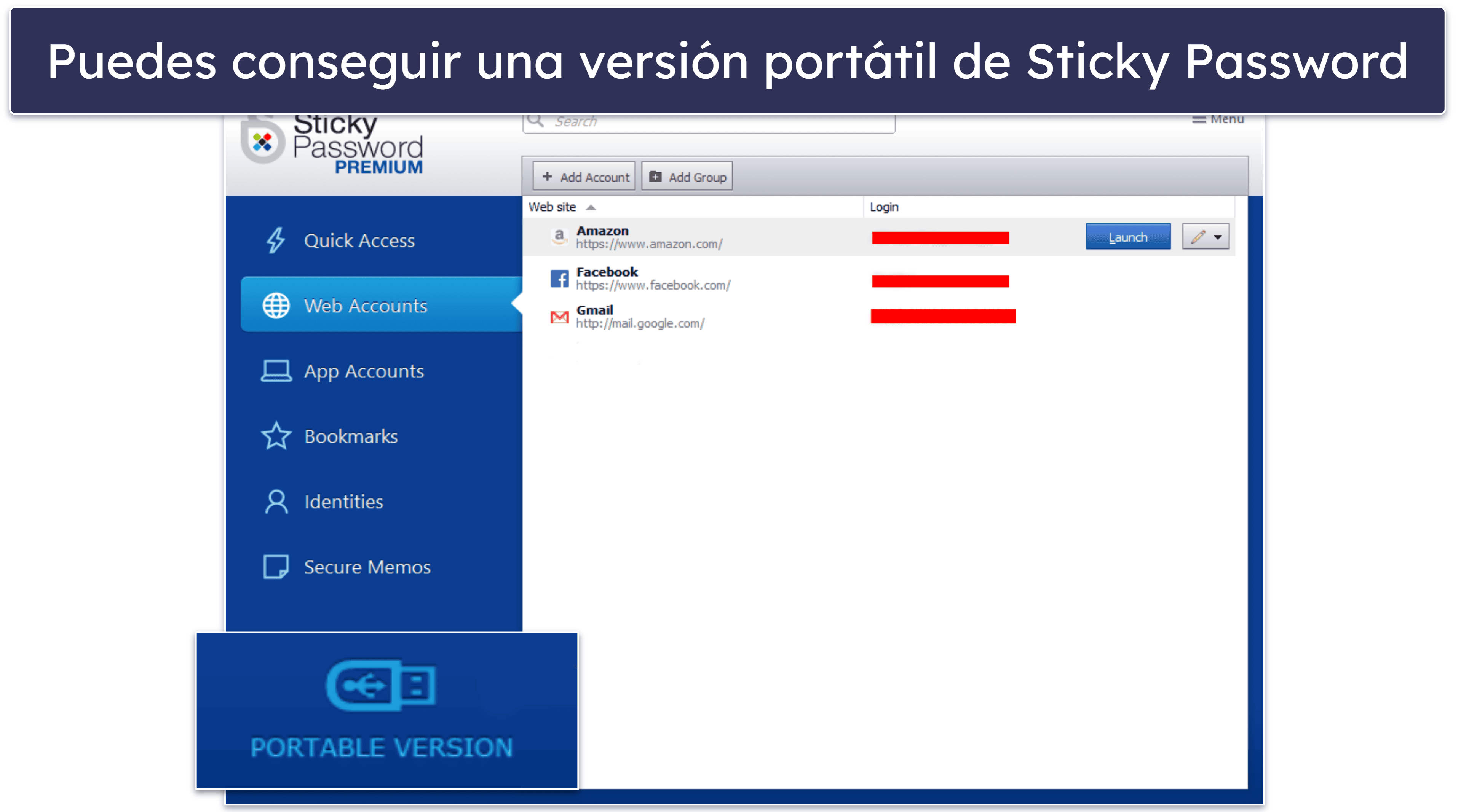 10.Sticky Password — alta compatibilidad con navegadores + versión portátil USB