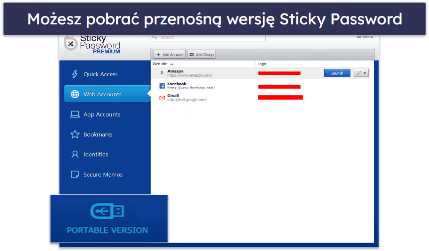 10. Sticky Password — Wysoka kompatybilność z przeglądarkami + przenośna wersja USB