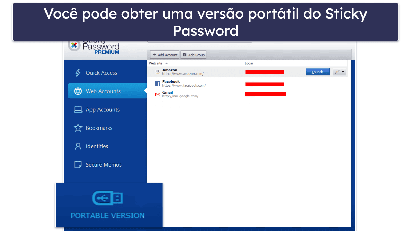 10. Sticky Password: alta compatibilidade de navegador + versão USB portátil