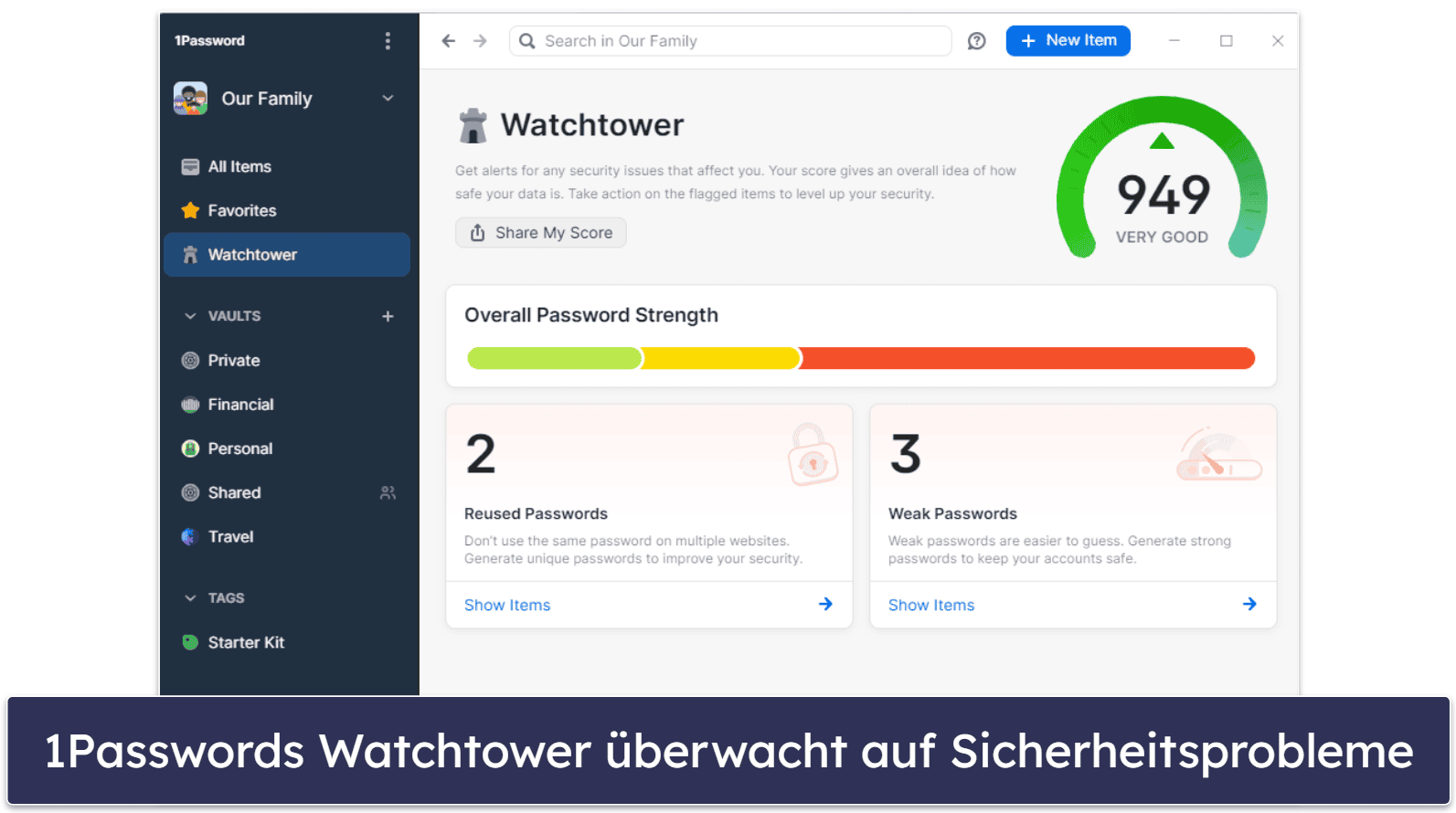 🥈2. 1Password – viele Funktionen &amp; toll für Familien (es ist aber nicht kostenlos)