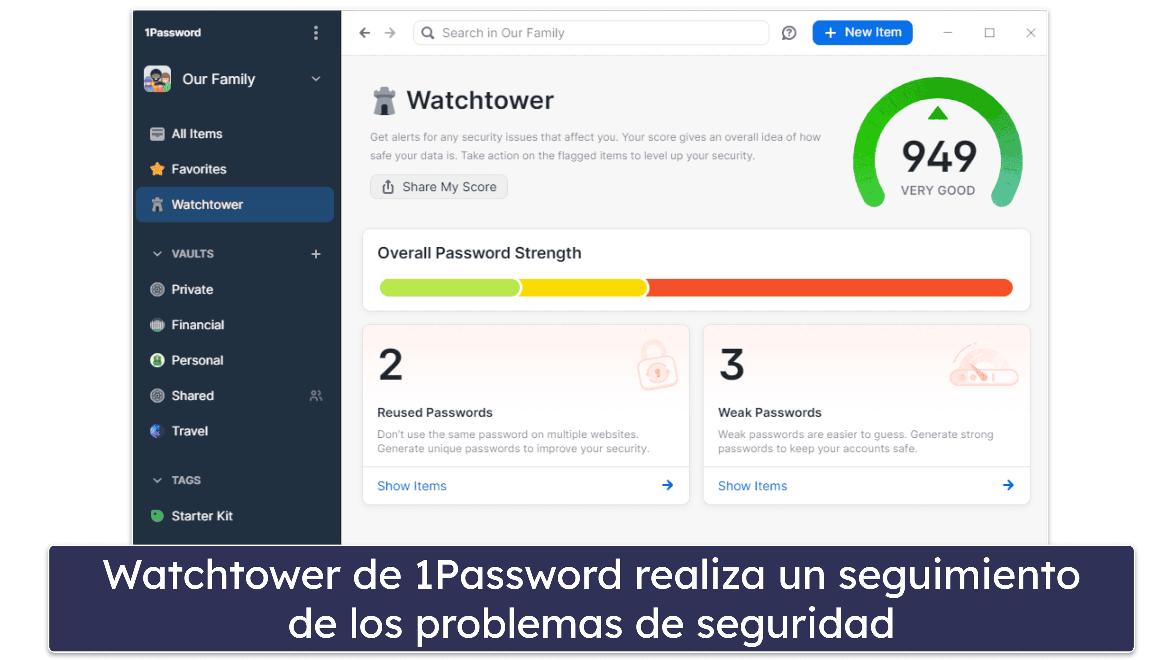 🥈2.1Password — tiene muchas funcionalidades y es genial para familias (pero no es gratis)