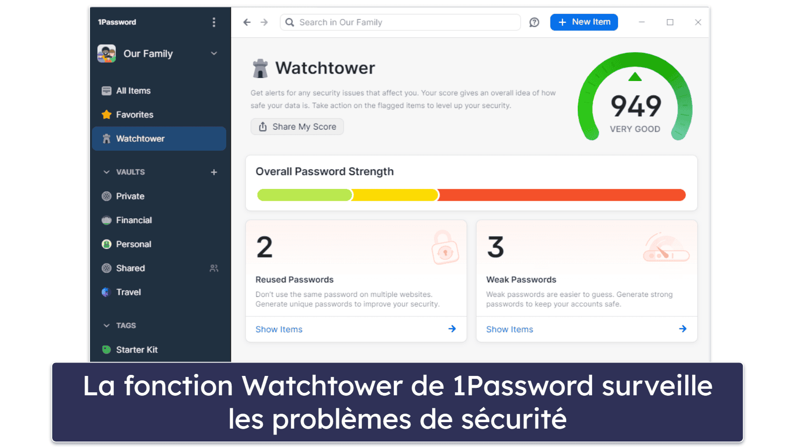 🥈2. 1Password — Riche en fonctionnalités et idéal pour les familles (mais il n’est pas gratuit)