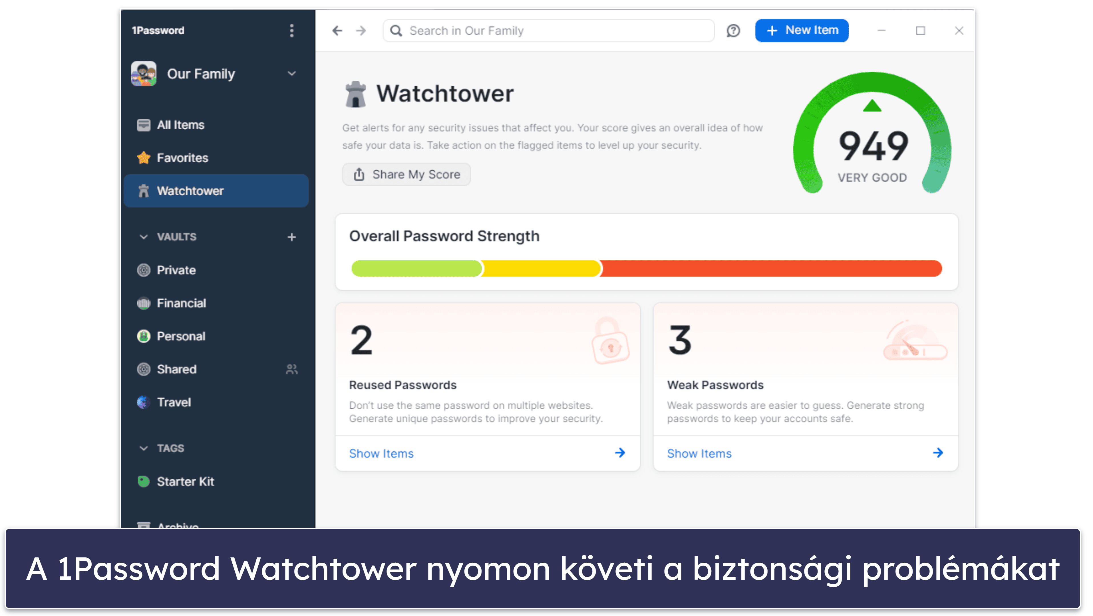 🥈2. 1Password — Funkciókban gazdag &amp; kiváló családoknak (De nem ingyenes)