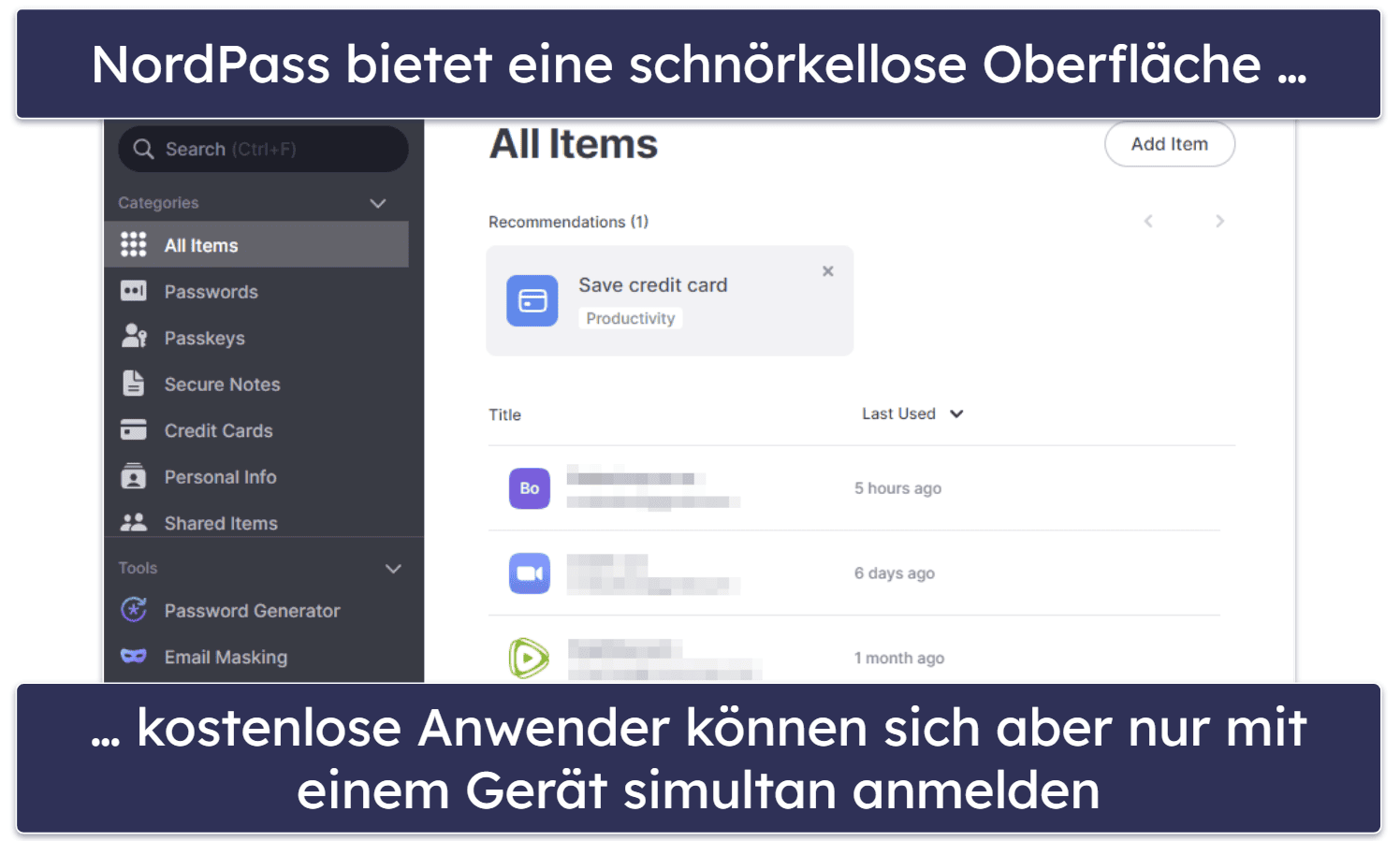 4. NordPass – sehr intuitive Oberfläche + Multi-Geräte-Synchronisation