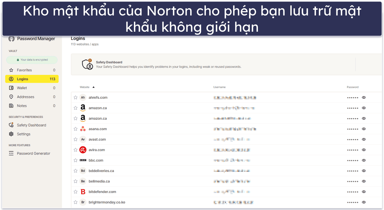 7. Norton Password Manager – Trình quản lý mật khẩu tốt với các gói diệt virus xuất sắc