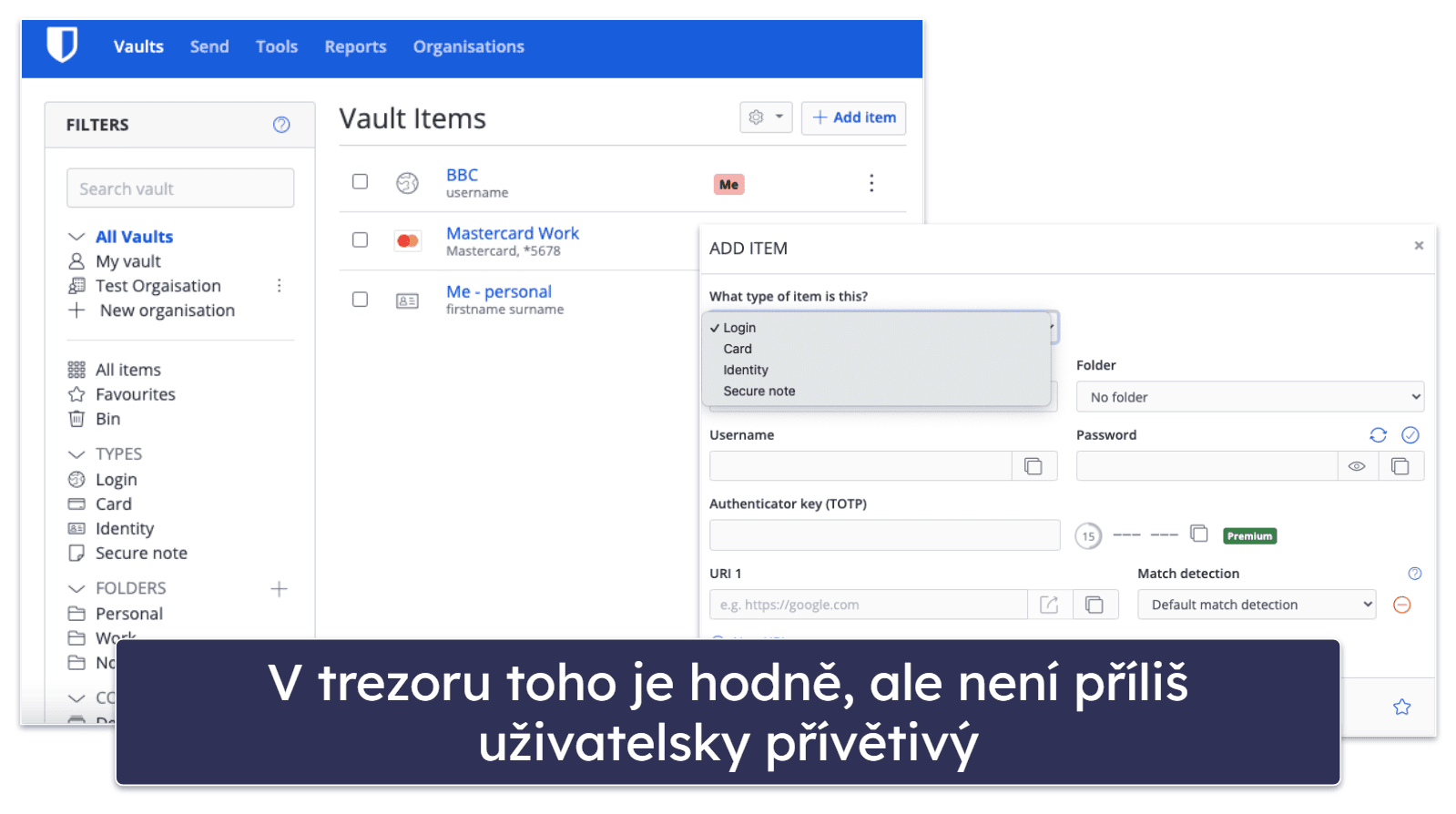 5. Bitwarden — Open-Source řešení s neomezeným prostorem pro hesla