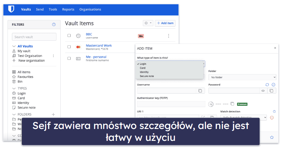 5. Bitwarden — Opcja Open Source z nieograniczonym przechowywaniem haseł