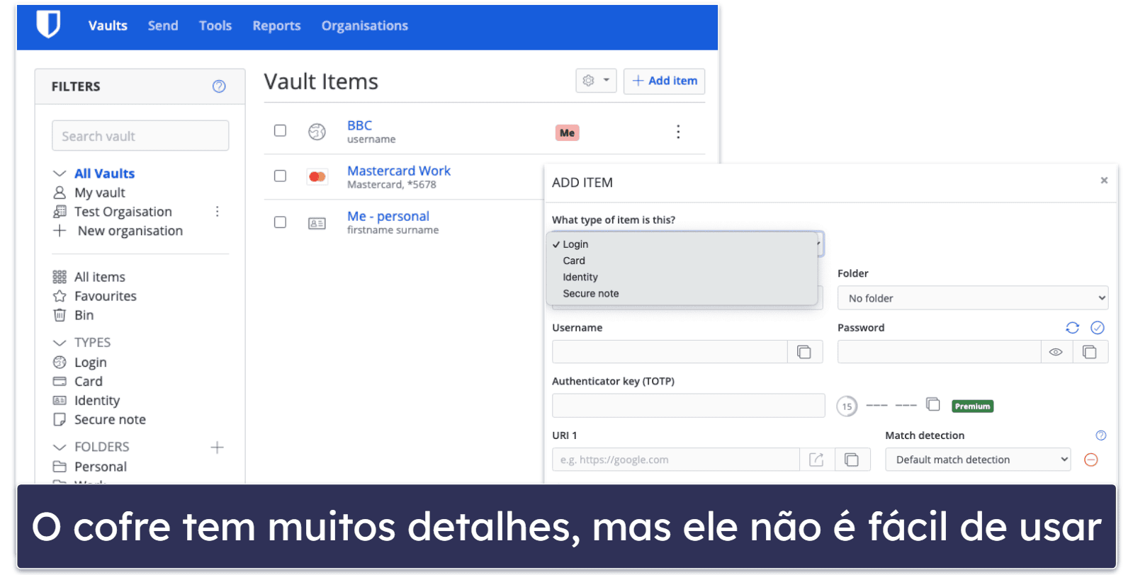 5. Bitwarden: opção open-source com armazenamento ilimitado de senhas