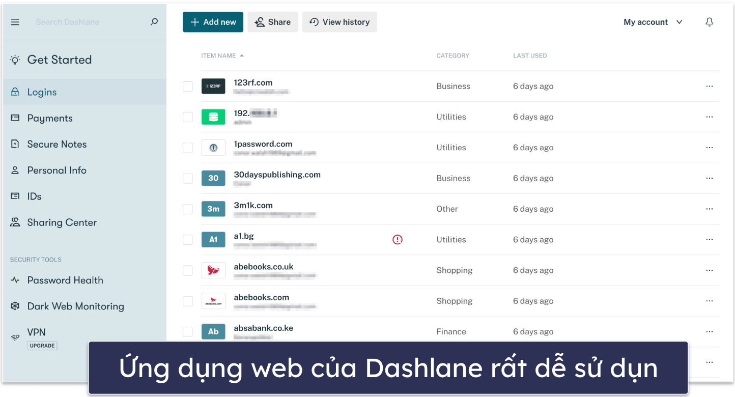 🥇1. Dashlane – Trình quản lý mật khẩu miễn phí tổng thể tốt nhất trong 2024