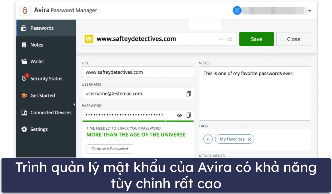 9. Avira Password Manager Free – Lưu trữ mật khẩu không giới hạn trên số lượng thiết bị không giới hạn