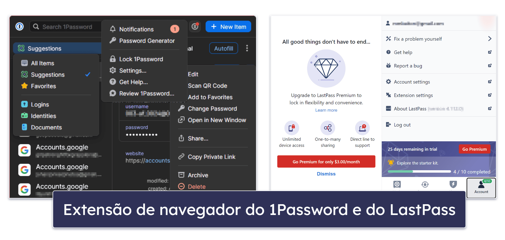 Aplicativos e extensões para navegadores — 1Password tem apps mais intuitivos