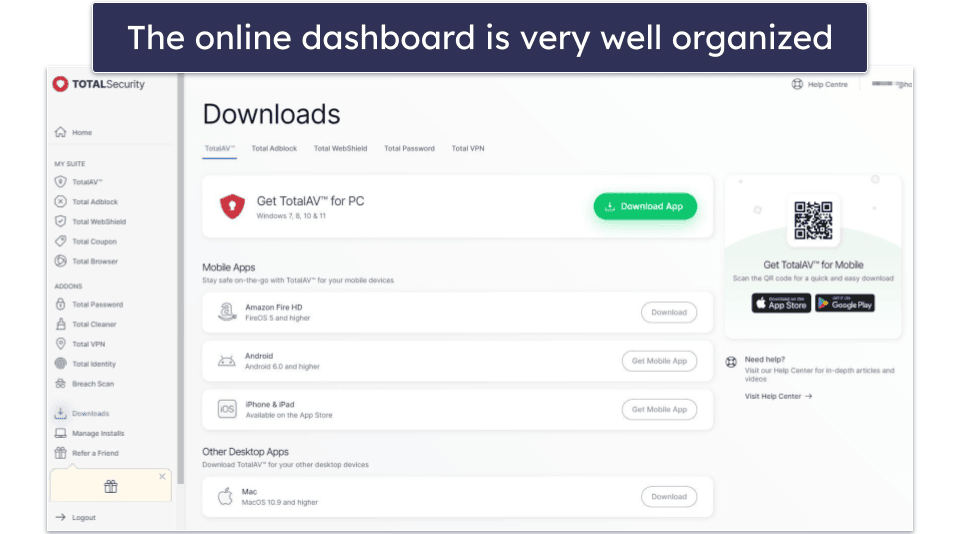 TotalAV Ease of Use &amp; Setup — Well-Designed User Interface + Online Dashboard With Video Tutorials