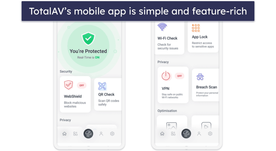 TotalAV Mobile App — Great Range of Security Features + Extras