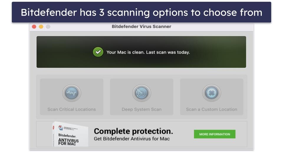 3.🥉 Bitdefender Virus Scanner for Mac — Excellent Cloud-Based Malware Scanning