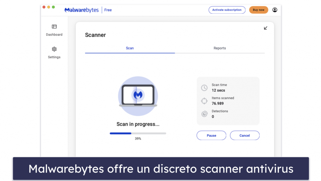 4. Malwarebytes for Mac (gratis) — Buona scansione e rimozione antivirus