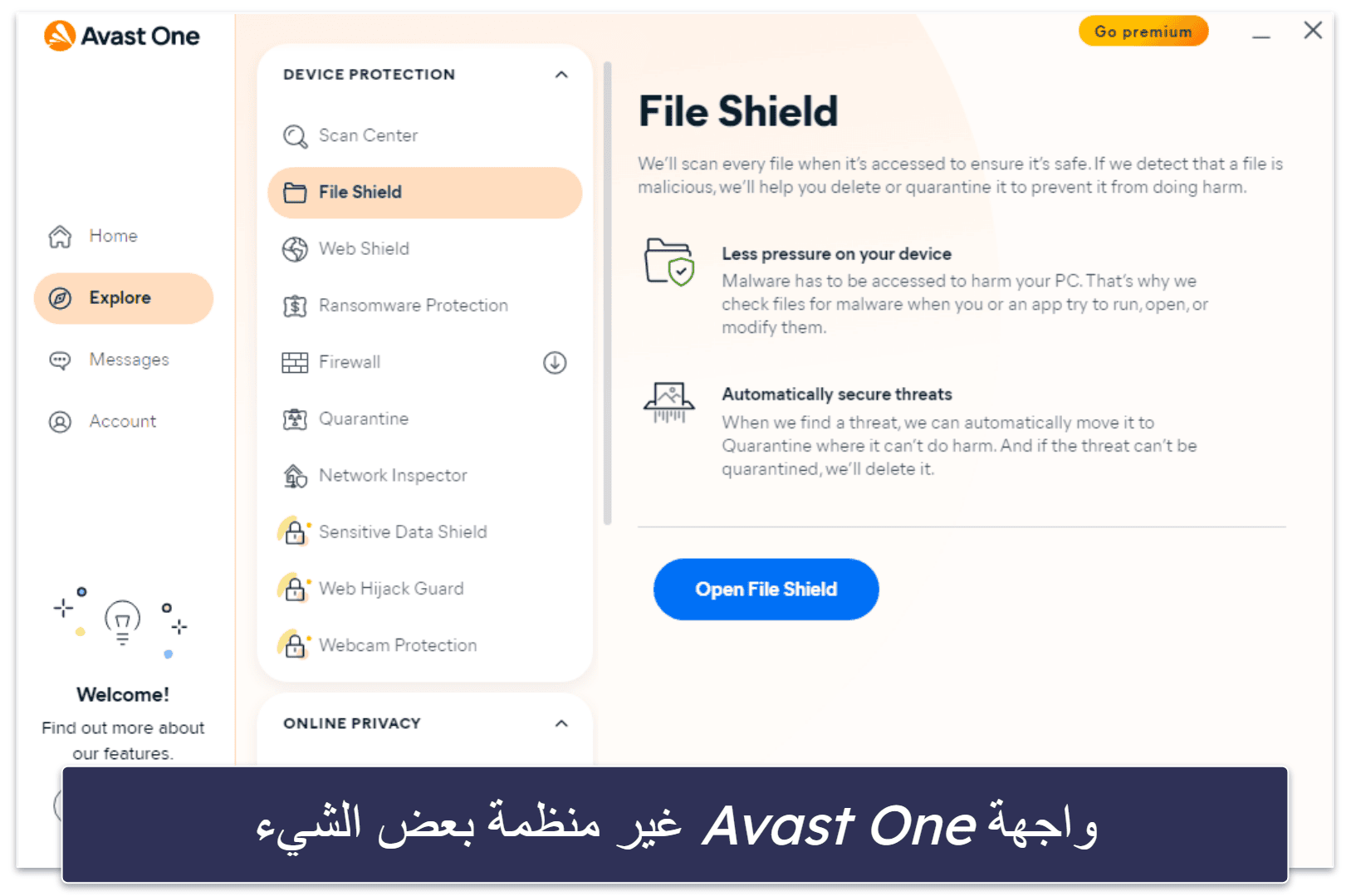 5. Avast One Essential — مكافح فيروسات فعال بأدوات جيدة للخصوصية