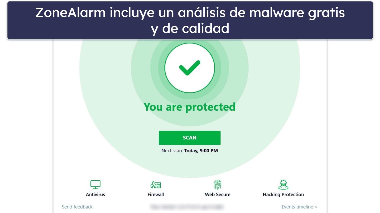 9. ZoneAlarm: lncluye un análisis de malware eficaz y un cortafuegos gratuito