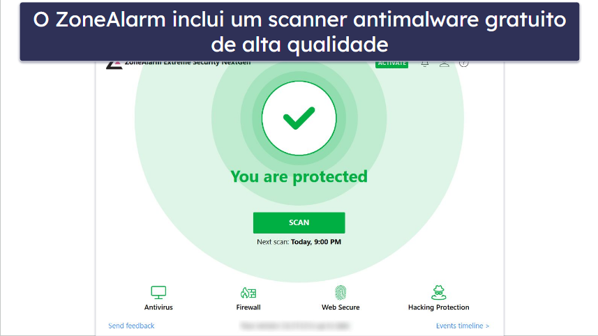 9. ZoneAlarm — Scanner antimalware eficaz com firewall gratuito