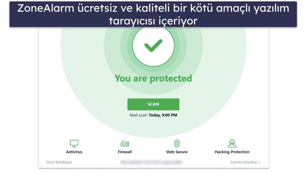 9. ZoneAlarm — Ücretsiz Bir Güvenlik Duvarına Sahip Etkili Bir Kötü Amaçlı Yazılım Tarayıcısı